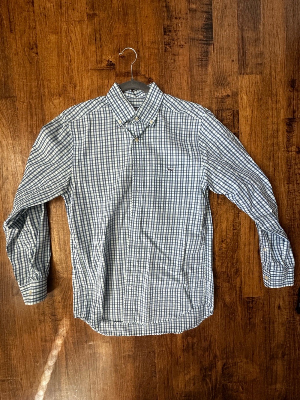 Vineyard Vines Blue and White Plaid Button-Down Shirt